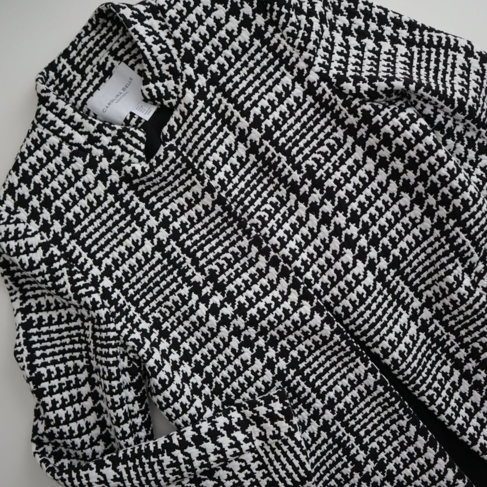 Carolina Belle Houndstooth Plaid Textured Coat | S - Picture 4 of 6